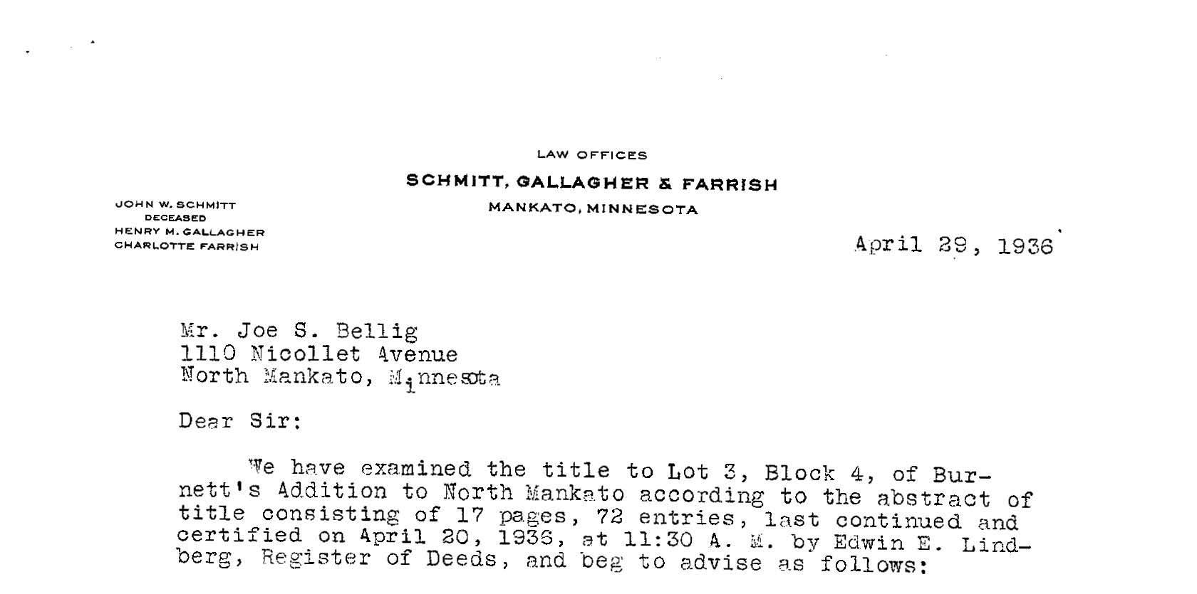 1936 04.29 Bellig Farrish ltr Page 1